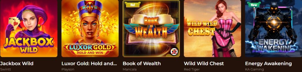 Mino Casino online slots collection preview